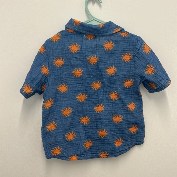 Kids Blue and Orange Patterned Shirt *new* - Picture 2 of 2